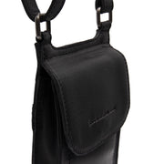 Nebra Full-Grain Leather Phone Bag - Lateral Side Profile View Showing Sleeve Cut &amp; Athletic Taper Fit
