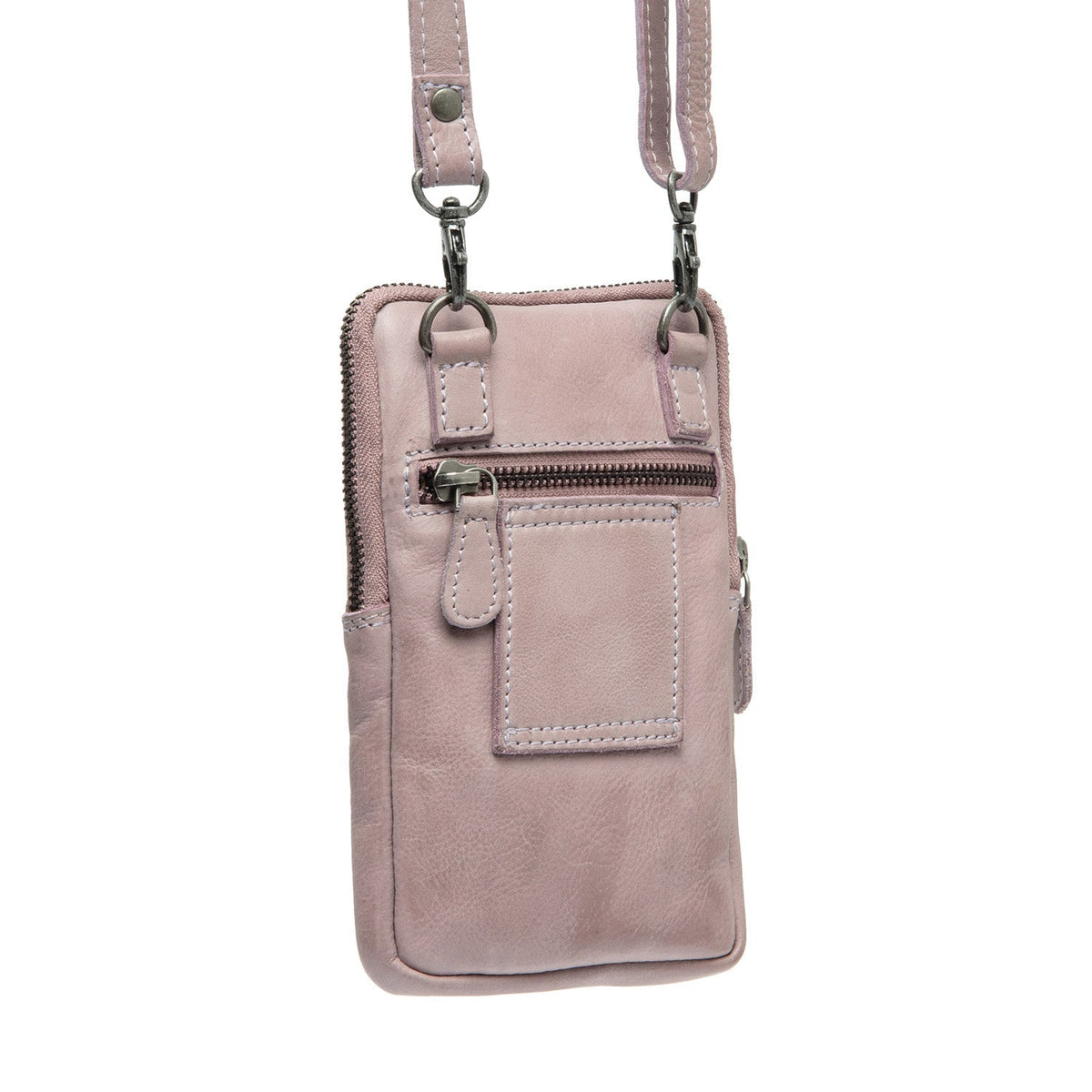 
Tailored Rib Cuffs & Hem Craftsmanship Construction Detail on Salta Цельнозерновая кожа Phone Bag