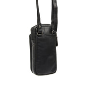 Styled Fit Perspective of Valdes Full-Grain Leather Phone Bag on Model - Natural Daylight Drape