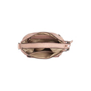 Solid Antique Brass Hardware &amp; Heavy-Duty Dual Zipper Detail on Caroline Full-Grain Leather Shoulder Bag