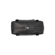 Solid Antique Brass Hardware &amp; Heavy-Duty Dual Zipper Detail on Fenno Full-Grain Leather Shoulder Bag