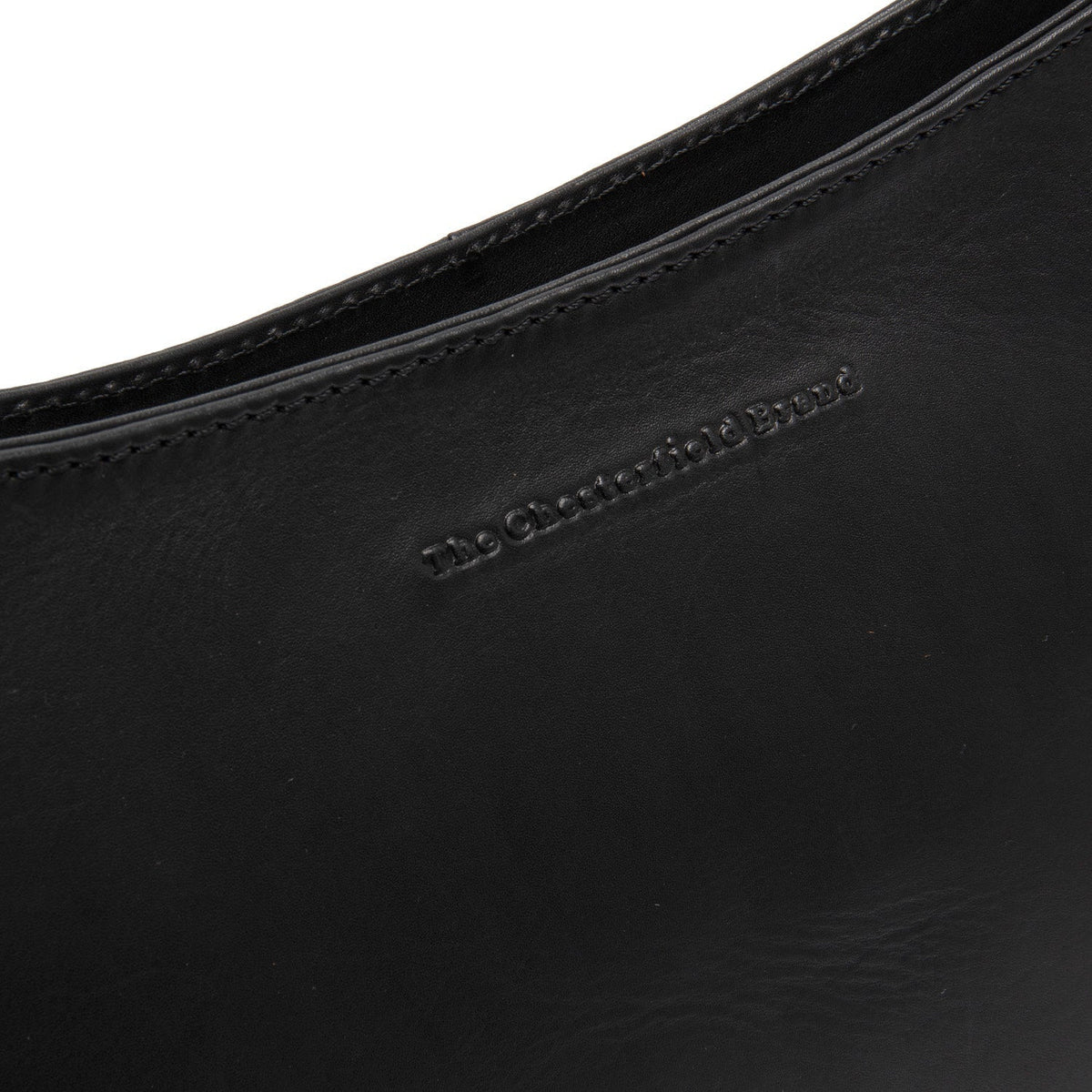 Solid Antique Brass Hardware &amp; Heavy-Duty Dual Zipper Detail on Valentano Full-Grain Leather Shoulder Bag