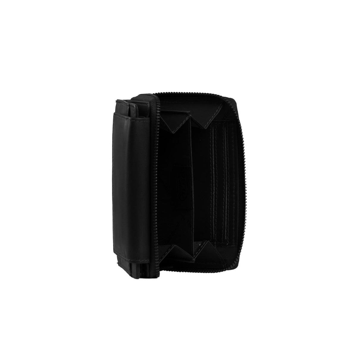 Solid Antique Brass Hardware &amp; Heavy-Duty Dual Zipper Detail on Ascot Full-Grain Leather Wallet