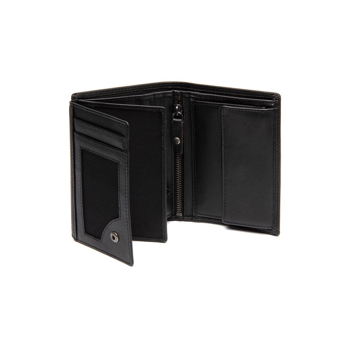 Solid Antique Brass Hardware &amp; Heavy-Duty Dual Zipper Detail on Leroy Цельнозерновая кожа Wallet