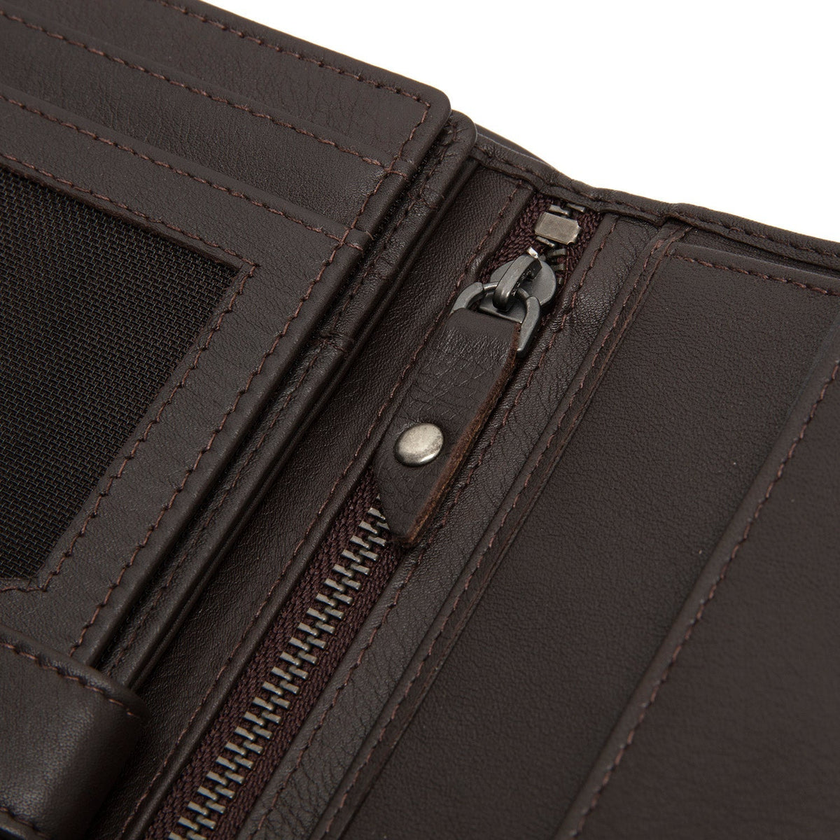 Brown Leather Wallet Leroy, detail view 3