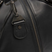Volenza Full-Grain Leather Weekender Bag - Structured Side Profile Showing Gusset Depth &amp; Expansion Capacity