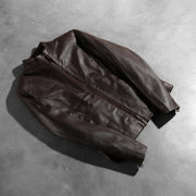 
Мастерство обработки подола и швов на Rumella Maroon Leather Biker Jacket