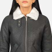 
Sherilyn B-3 Черный Кожаный бомбер для Женщин – alternate product view 6