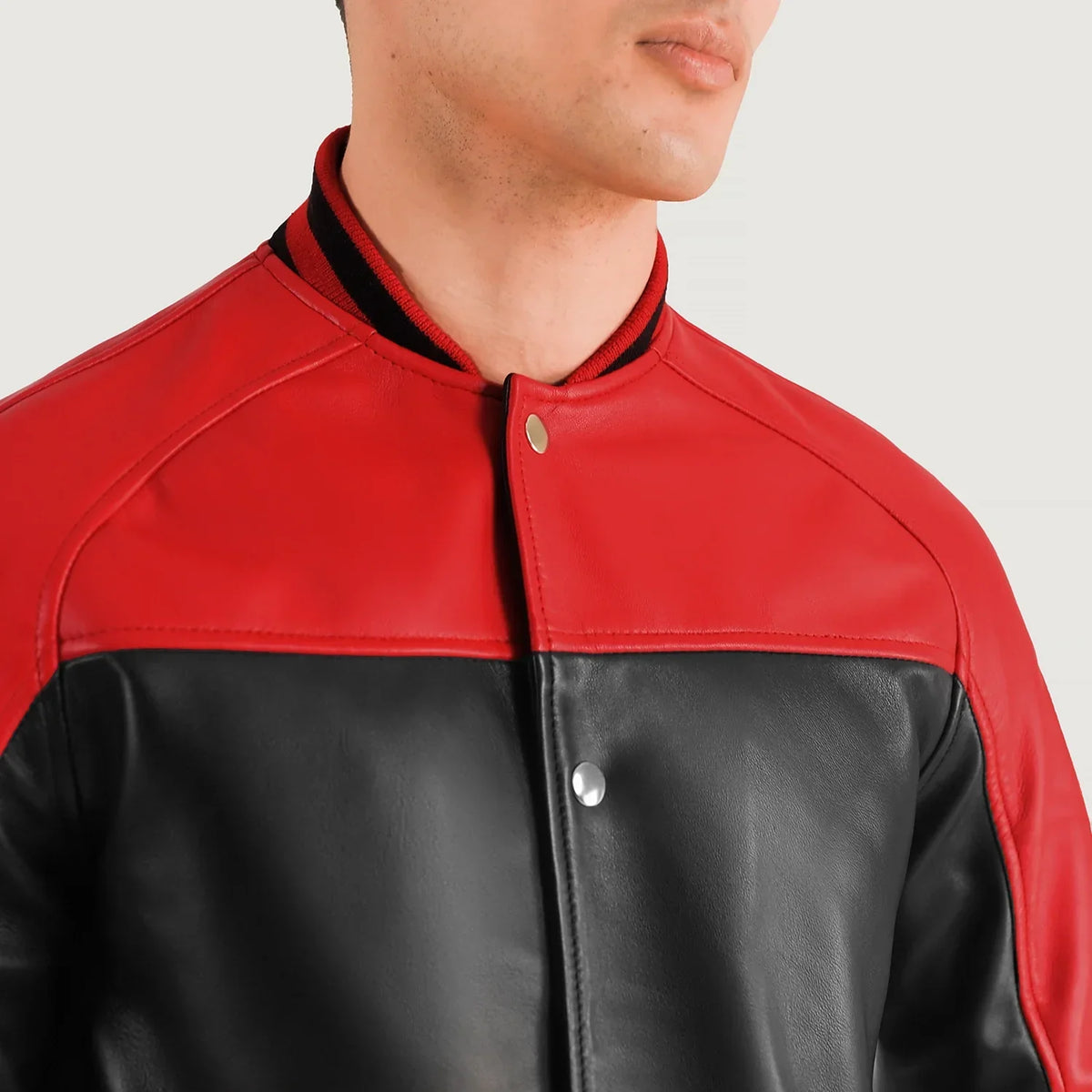 
Terrance Черный Varsity Кожаная куртка для Мужчин – alternate product view 3