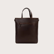 
Vintage Brown Full-Grain leather Bag - Вид сзади с усиленными кожаными ремнями и прострочкой