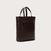 
The Poet Vintage Brown Leather Tote Bag For Men & Women - Боковой профиль с глубиной складок и вместительностью