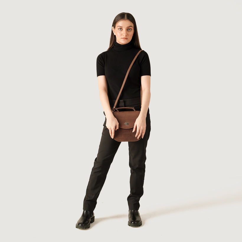 The Sandra Vintage Рыжий Leather Saddle Bag