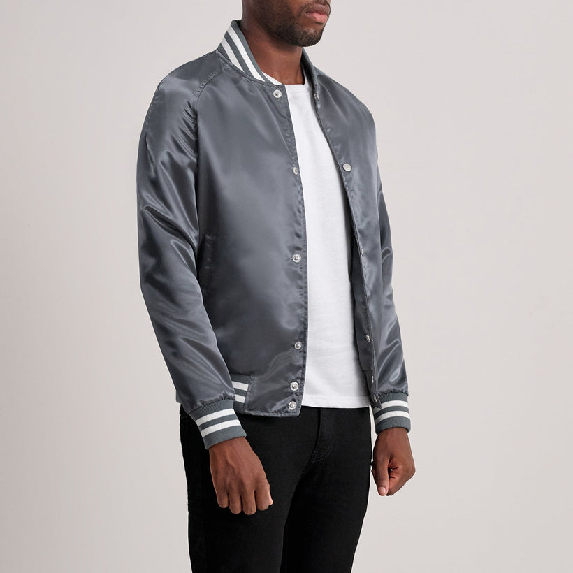 Xander Grey Varsity Кожаная куртка мужская